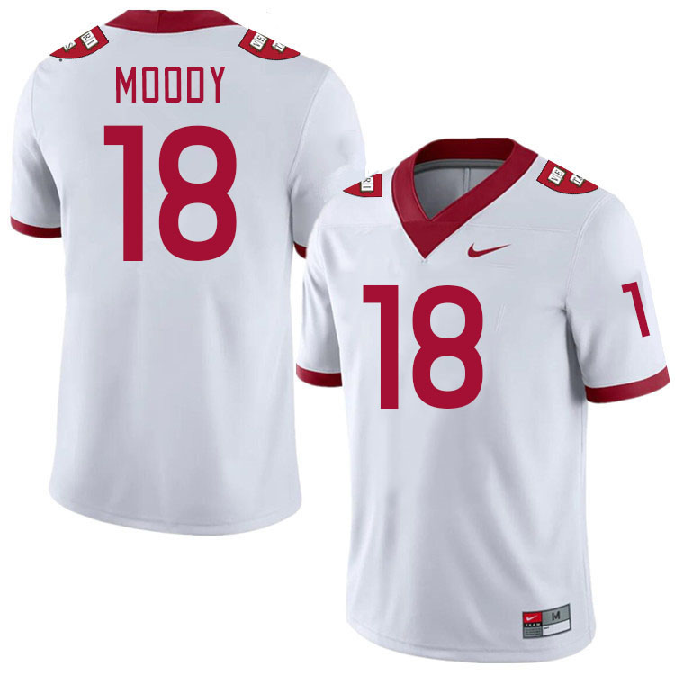 Men-Youth #18 Kaleb Moody Harvard Crimson 2023 College Football Jerseys Stitched-White